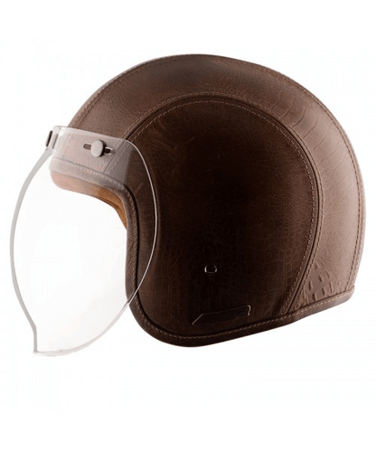 Axor Retro Jet Leather Poison Helmet - Coco Brown