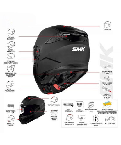 SMK Gullwing Tourleader Graphics GL626 Helmet