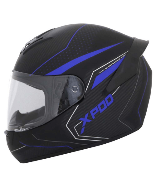 TVS Racing XPOD Helmet - Blistering Black Blue