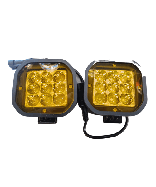 HJG Square 9 LED Fog Light with Wiring Harness and Mounts - Pair (120W)