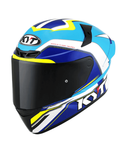 KYT TT-Course Grand Prix Helmet - White Light Blue