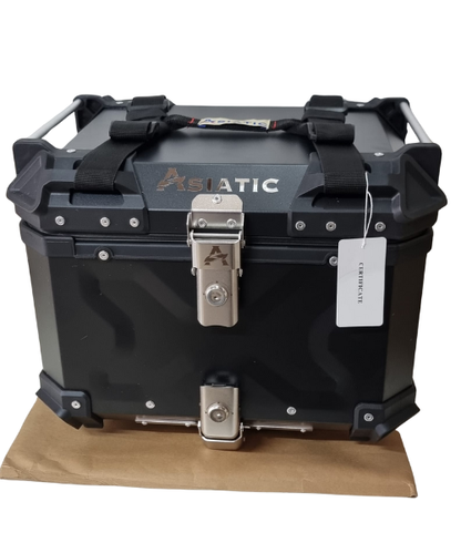 Asiatic Aluminium Top Box 45L with Backrest - Black