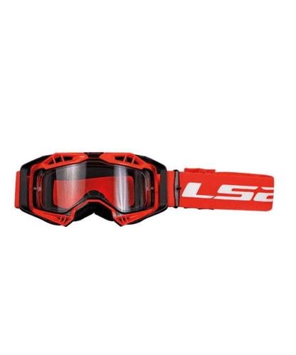 LS2 Aura Goggles Black Red With Clear Visor