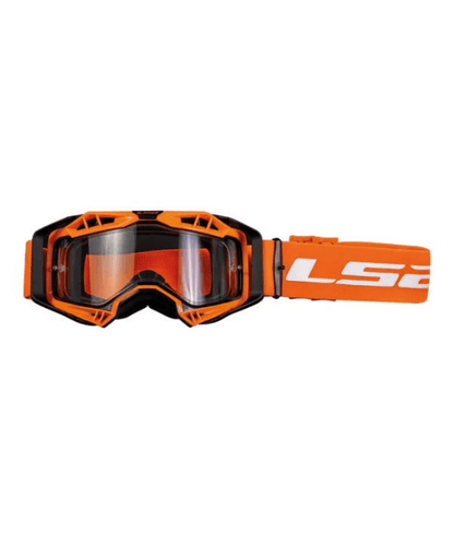 LS2 Aura Goggle Black Hiv Orange With Clear Visor