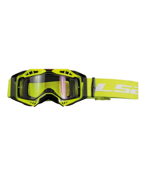 LS2 Aura Goggle Black Hiv Yellow With Clear Visor