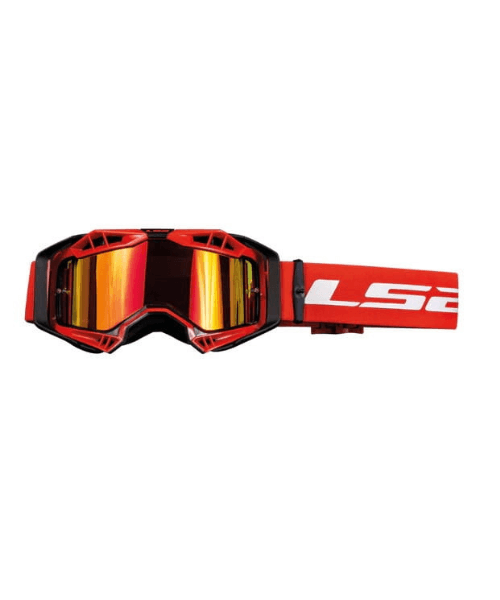 LS2 Aura Pro Goggle Black Red With Red Iridium Visor