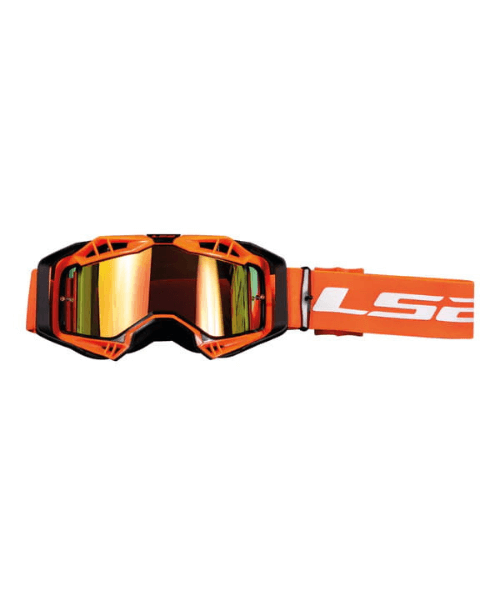 LS2 Aura Pro Goggle Black Hiv Orange With Iridium Visor