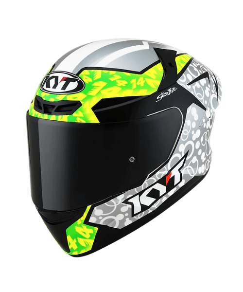 KYT TT-Course Tony Arbolino Replica Helmet - Gloss Green Grey