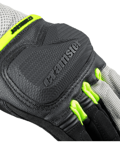 Cramster Breezer Gloves - Light Grey Hi Viz Green