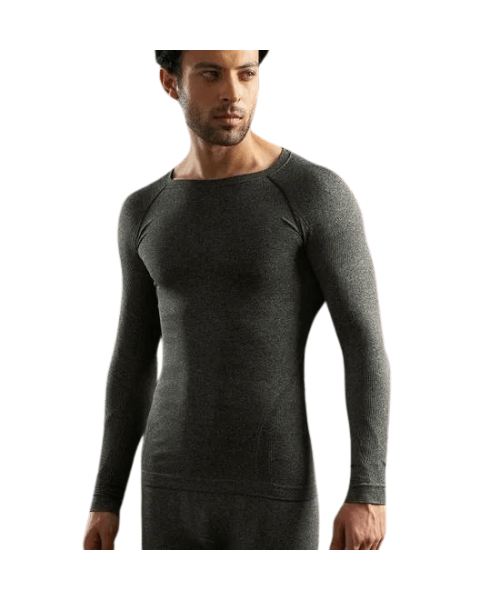 Royal Enfield Seamless Top Base Layer - Dark Grey Melange