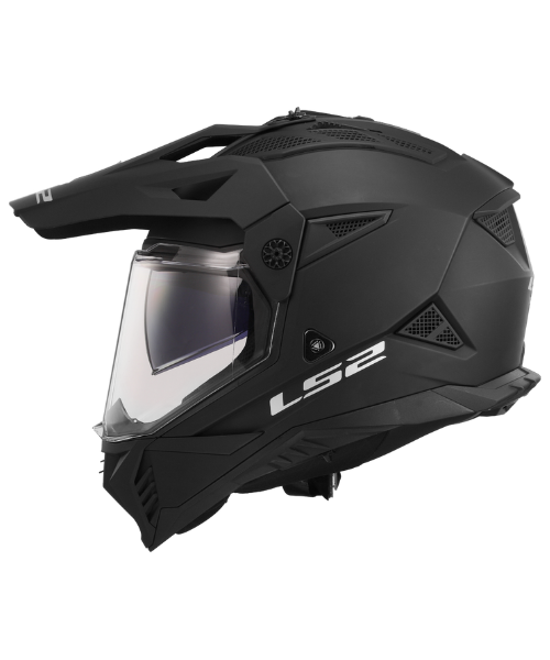 LS2 MX436 Pioneer II Dual Sport Helmet ECE 22.06 - Solid Matt Black