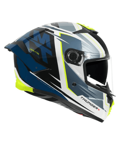 MT Thunder 4 Pental Helmet - Fluorescent Yellow Blue