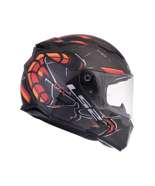 LS2 FF320 Stream Evo Zuko With Pinlock Helmet - Gloss Black Hi-Viz Orange