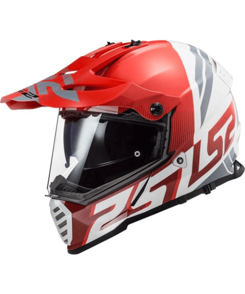 LS2 MX436 Pioneer Evo Evolve Dual Sport Helmet - Matt Red White