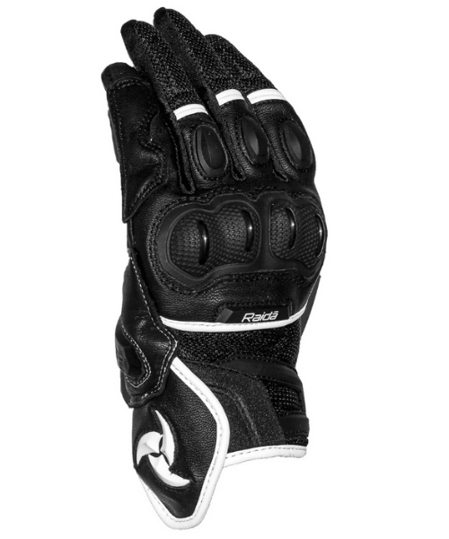 Raida AirWave Motorcycle Riding Gloves - Black White