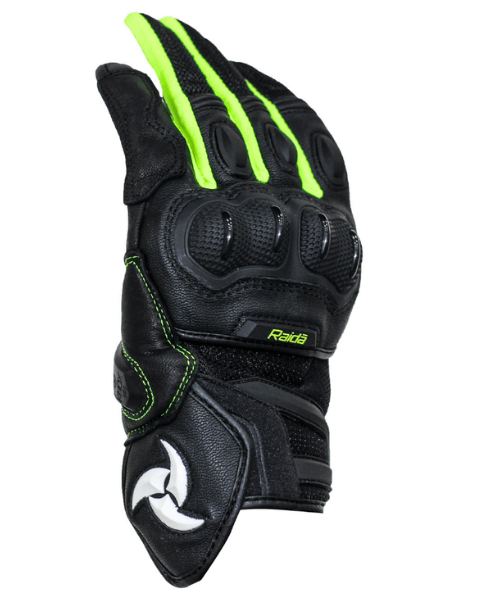 Raida AirWave Motorcycle Riding Gloves - Black Hi-Viz