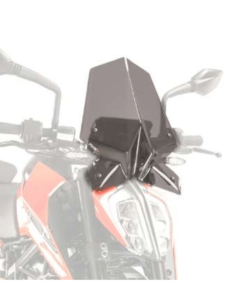 VisorBros Touring Windscreen for (KTM DUKE 390 (2017  )DUKE 125/200/250 (2022  )) - Light Smoke