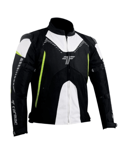 Tarmac Corsa Riding Jacket with Level 2 SAFE TECH protectors - Black White Fluorescent