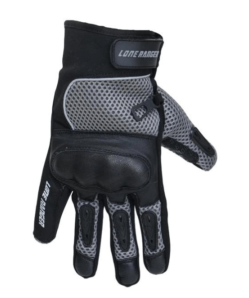 Lone Ranger AirX Biker Riding Gloves - Grey Black