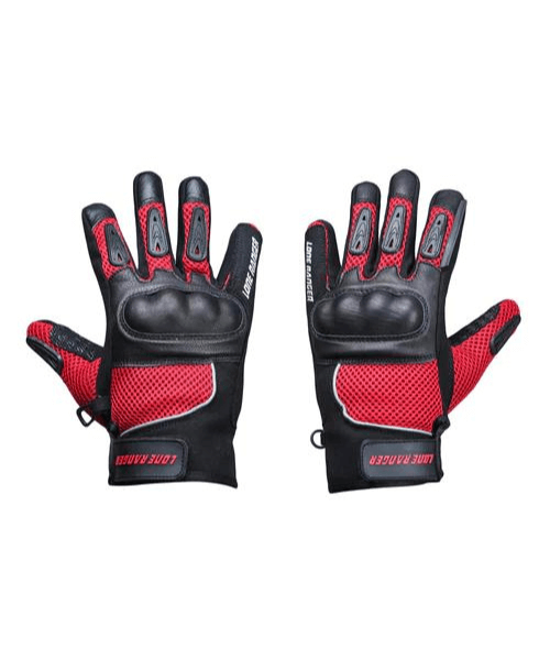 Lone Ranger AirX Biker Riding Gloves - Red Black