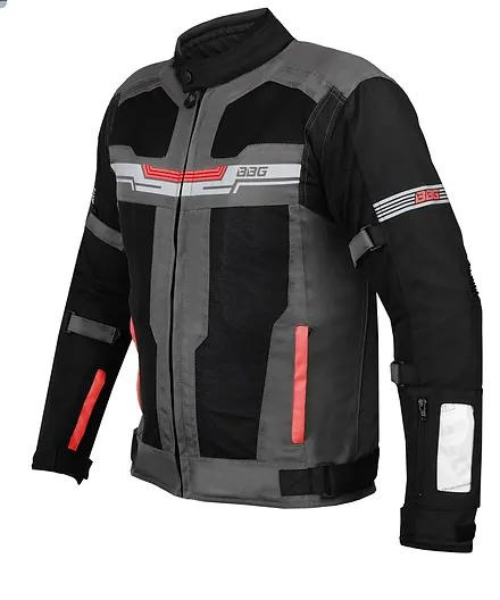 BBG Marshal Motorcycle Riding Jacket with Rain and Thermal Liner - Red