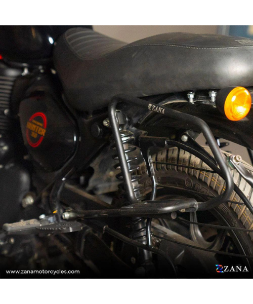 Zana Saddle Stay Mild Steel with Exhaust Shield Black For Royal Enfield Hunter 350 - ZI-8325