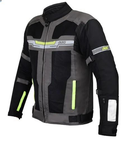 BBG Marshal Motorcycle Riding Jacket with Rain and Thermal Liner - Neon