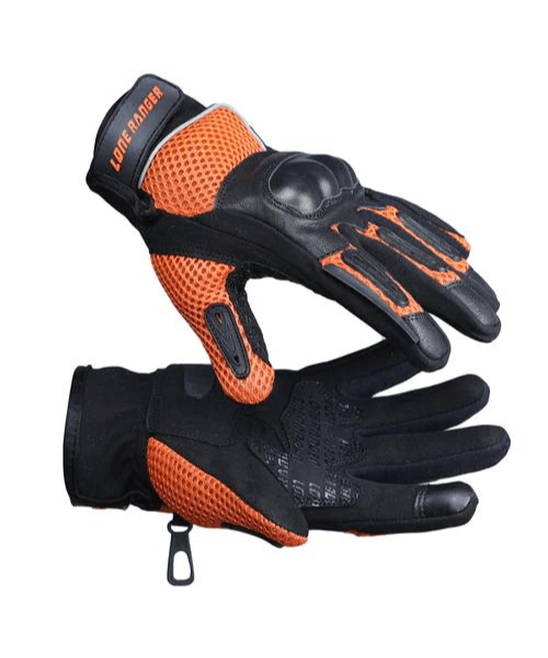 Lone Ranger AirX Biker Riding Gloves - Orange Black