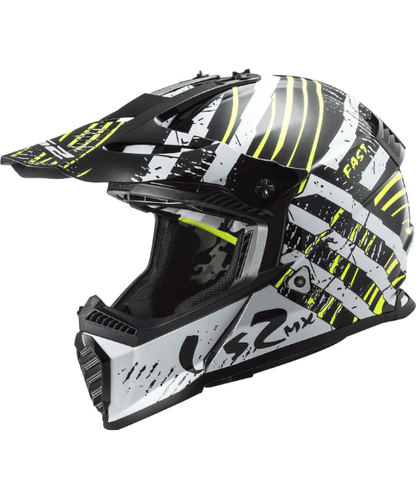 LS2 MX437 Fast Evo Verve Motocross Helmet - Black White