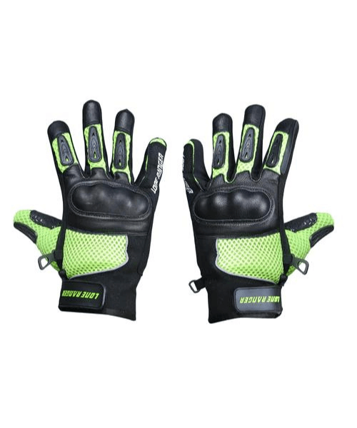 Lone Ranger AirX Biker Riding Gloves - Neon Green Black
