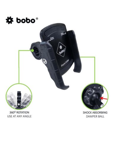 BOBO BM4 Jaw-Grip Bike / Cycle Phone Holder Motorcycle Mobile Mount - Black