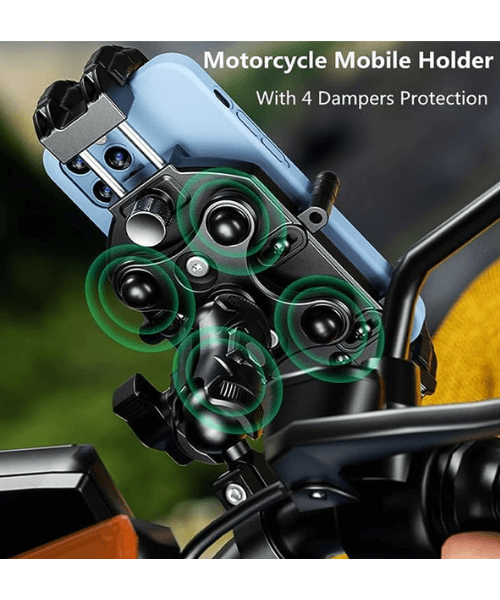 Yellowfin Anti-Shake Motorcycle Mobile Damper Holder Bike Mount without Charger - M26-C1 Pro Handlebar