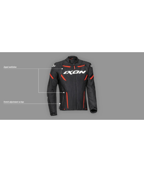 Ixon Striker Riding jacket - Black White Red
