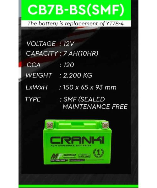 Crank1 Battery For Ducati hypermotard 950 (2022-2024) - CB7B-BS