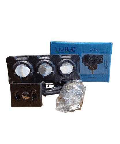 HJG Mega Drive 3 Lens Dual Color Led Fog Lights - Plastic