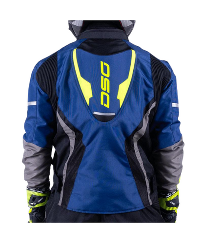 DSG Apex Air Flow Riding Jacket - Blue Grey Yellow Fluo