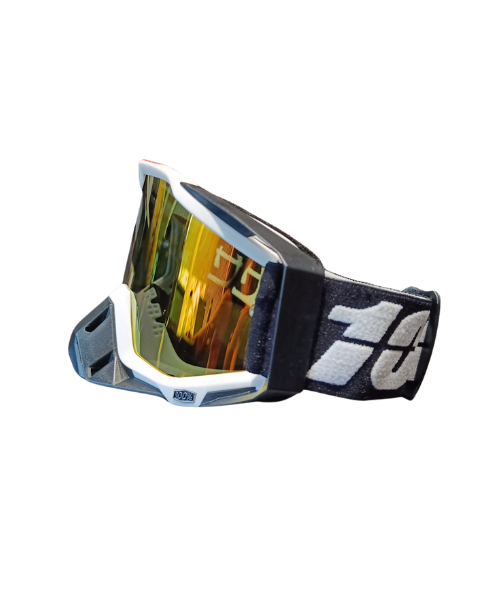 100% The Racecraft Mirror Yellow Lens MX Goggle - Black White