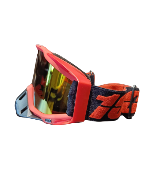 100% The Racecraft Mirror Yellow Lens MX Goggle - Red Black