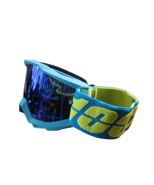 100% The Racecraft Mirror Blue Lens MX Goggle - Sky Blue