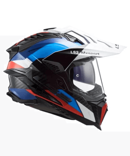 LS2 MX701 C Explorer Frontier Carbon Helmet - Gloss Black Blue