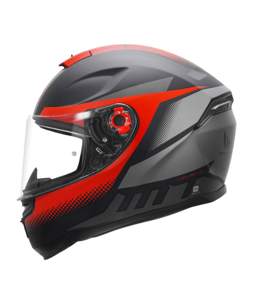 MT Hummer Brick Gloss Helmet - Black Red