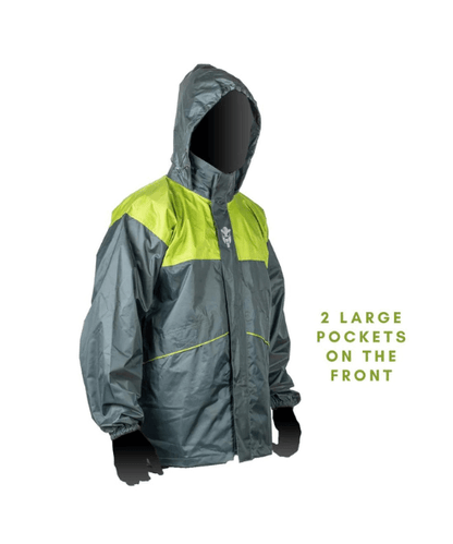 Mototech Hurricane Air TourPro Waterproof Rain Overjacket - Grey Green