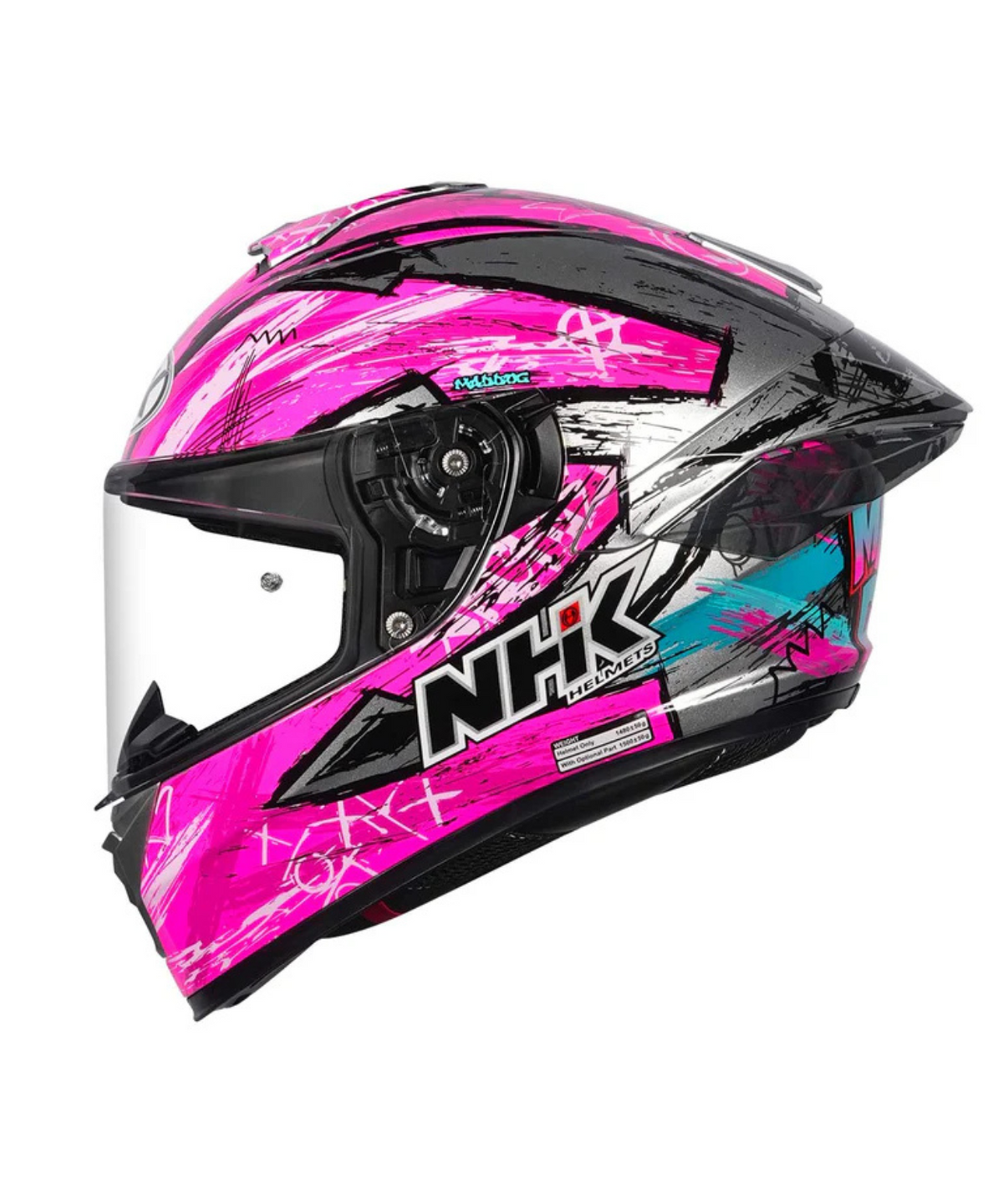 NHK K5R Archie Helmet - Silver Teal Pink - NHK