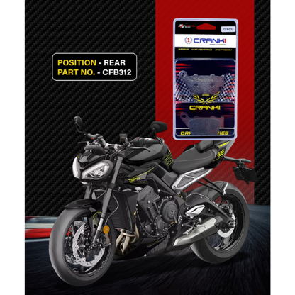 Crank1 Carbon Brake Pads for Triumph Street Triple 765 RS (2018)
