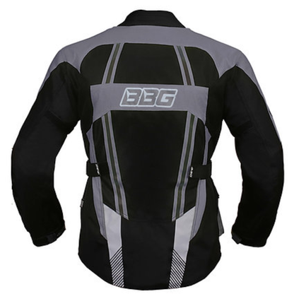BBG Indiana Adventure Riding Jacket with Chest Guard and Rain Liner - Grey
