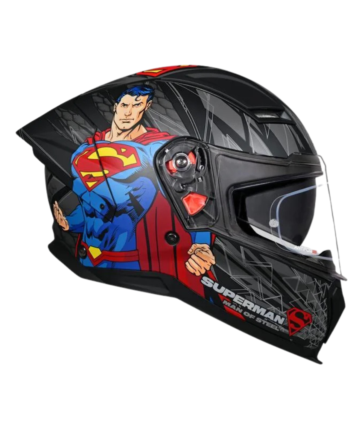 Studds Helios Superman Edition Graphics Helmet - Matt Black Blue N1 - Studds