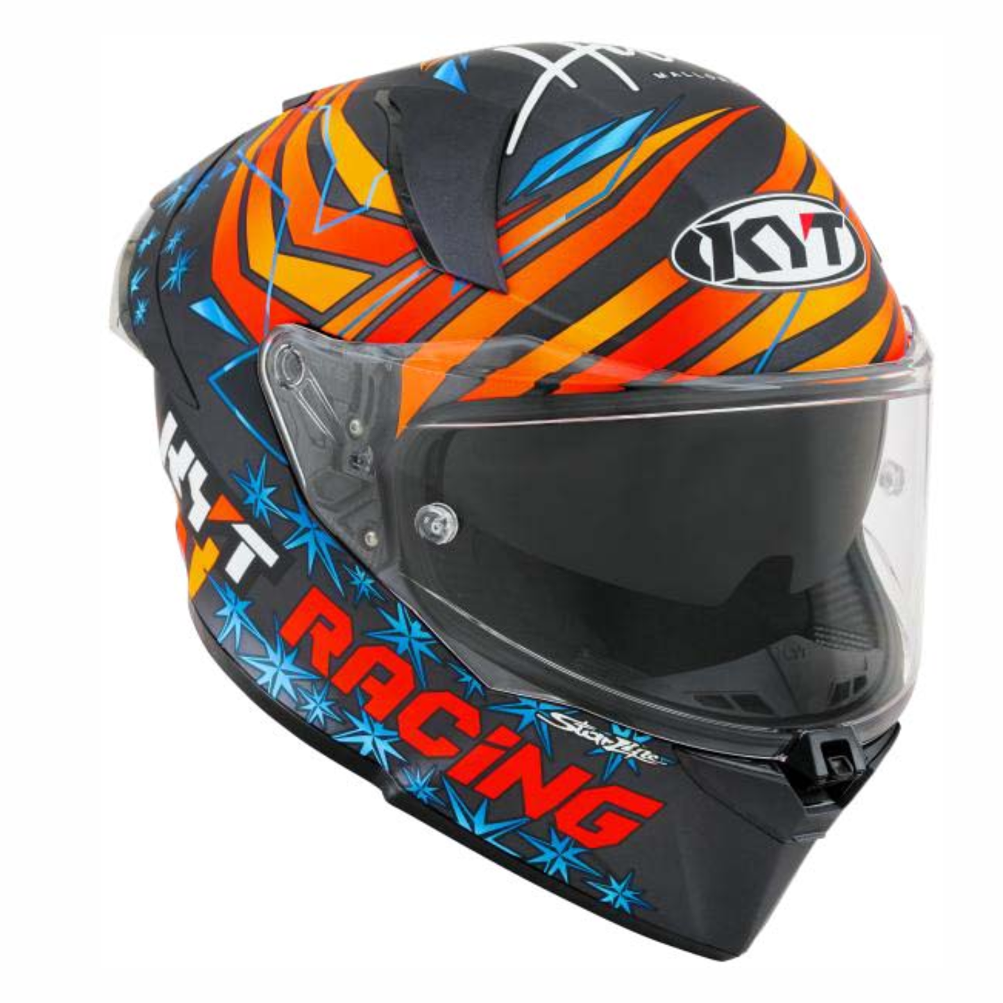 KYT R2R Pro Augusto Fernandez 2022 Replica Helmet - Matt Orange Blue