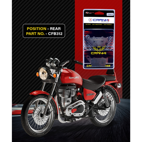 Crank1 Carbon Brake Pads for Royal Enfield Thunderbird 350 (2013 Onwards)