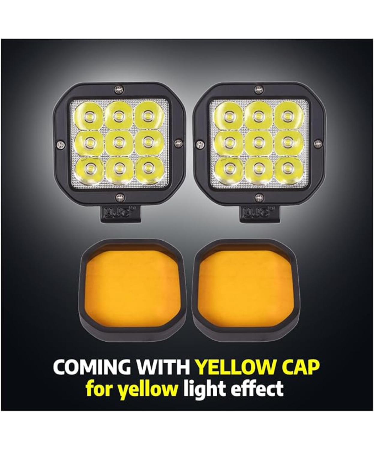 HJG Square 9 LED Fog Light without Filter - Single (60W) (1 Year Warranty)