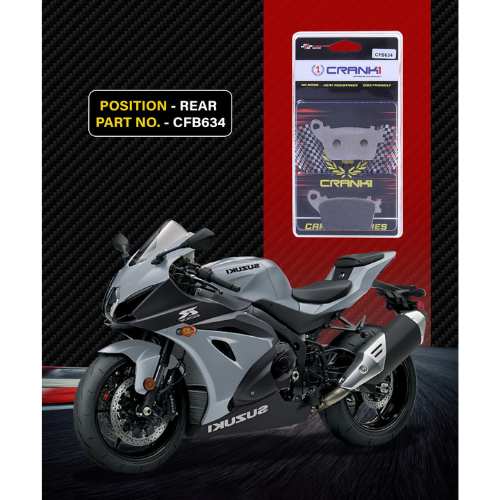 Crank1 Carbon Brake Pads for Suzuki GSX-R 1000 (2013-2016)